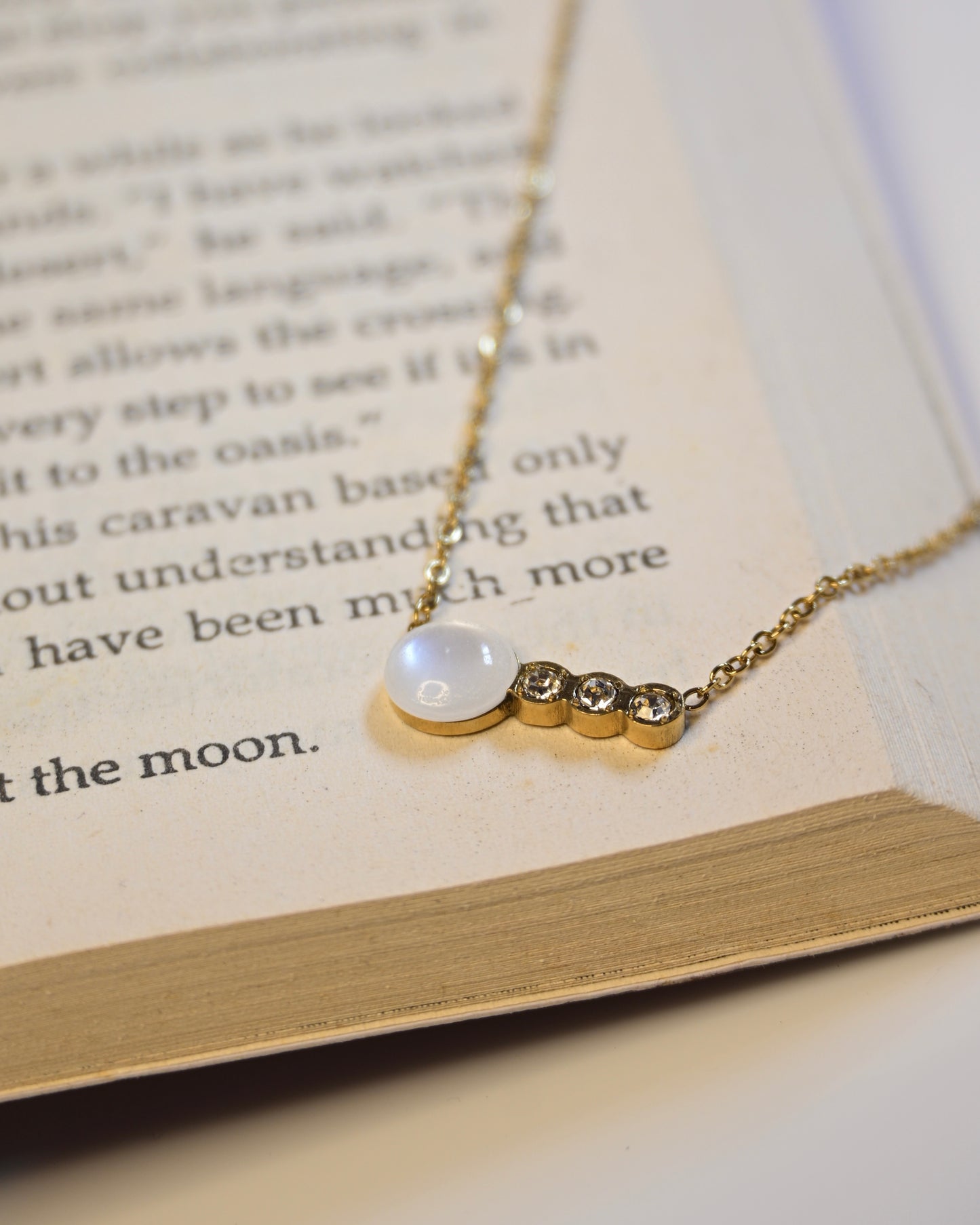 MOP and Studded Anti Tarnish Necklace