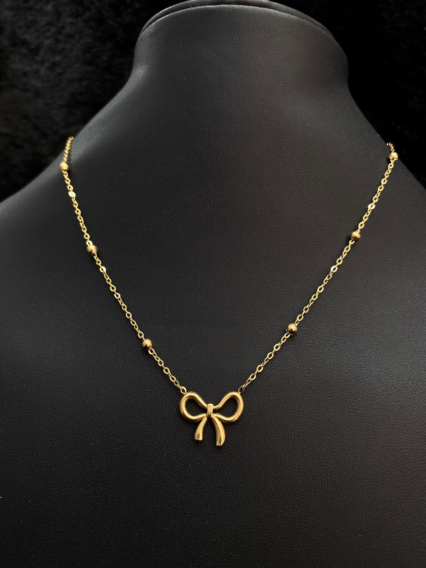 Anti Tarnish Bow Necklace