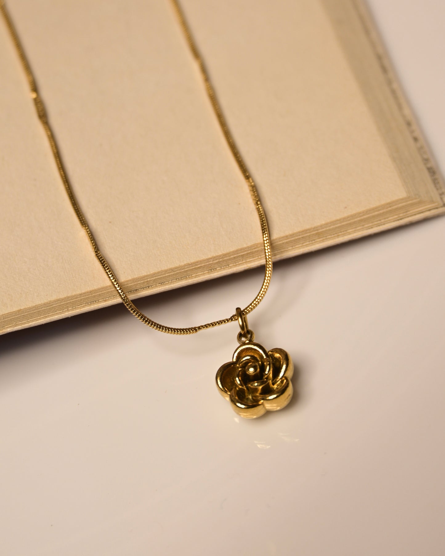 Anti Tarnish Mini Rose Necklace
