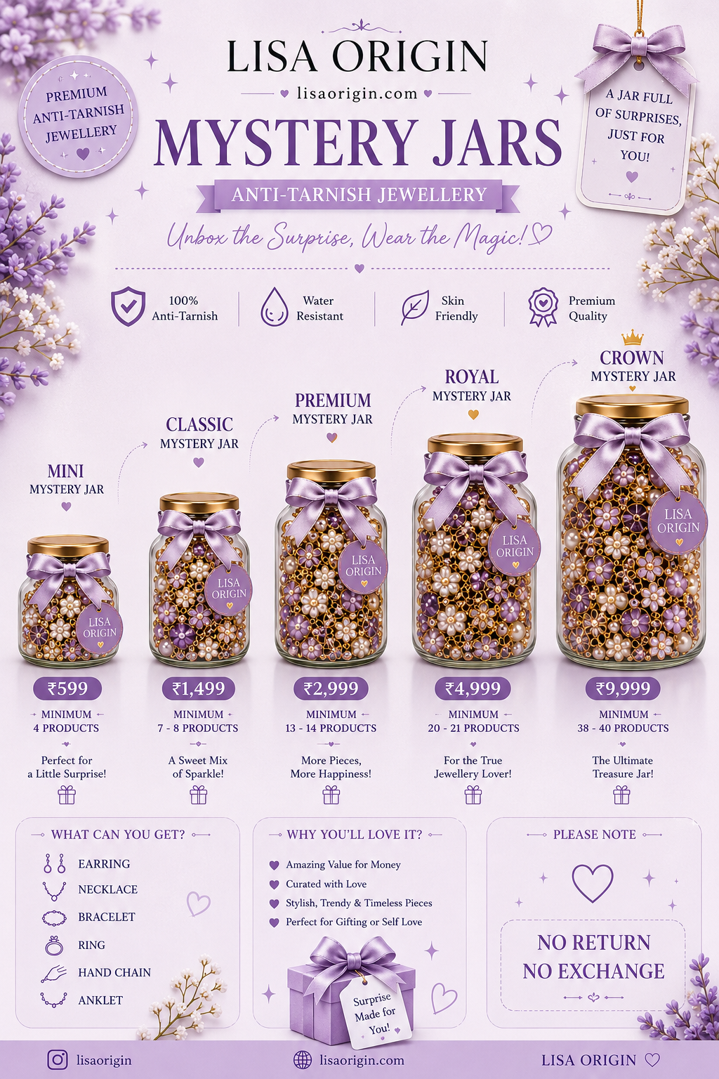 .Anti Tarnish Mystery Jewelry Jar