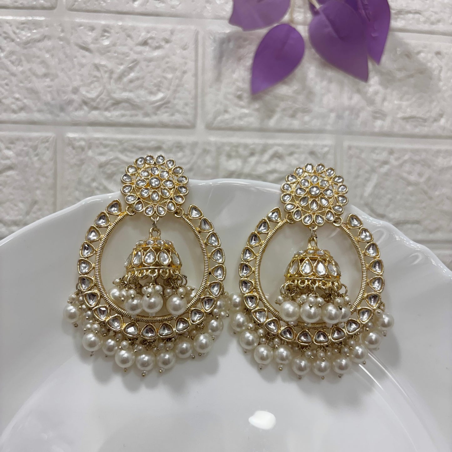 Chandrika White Earring