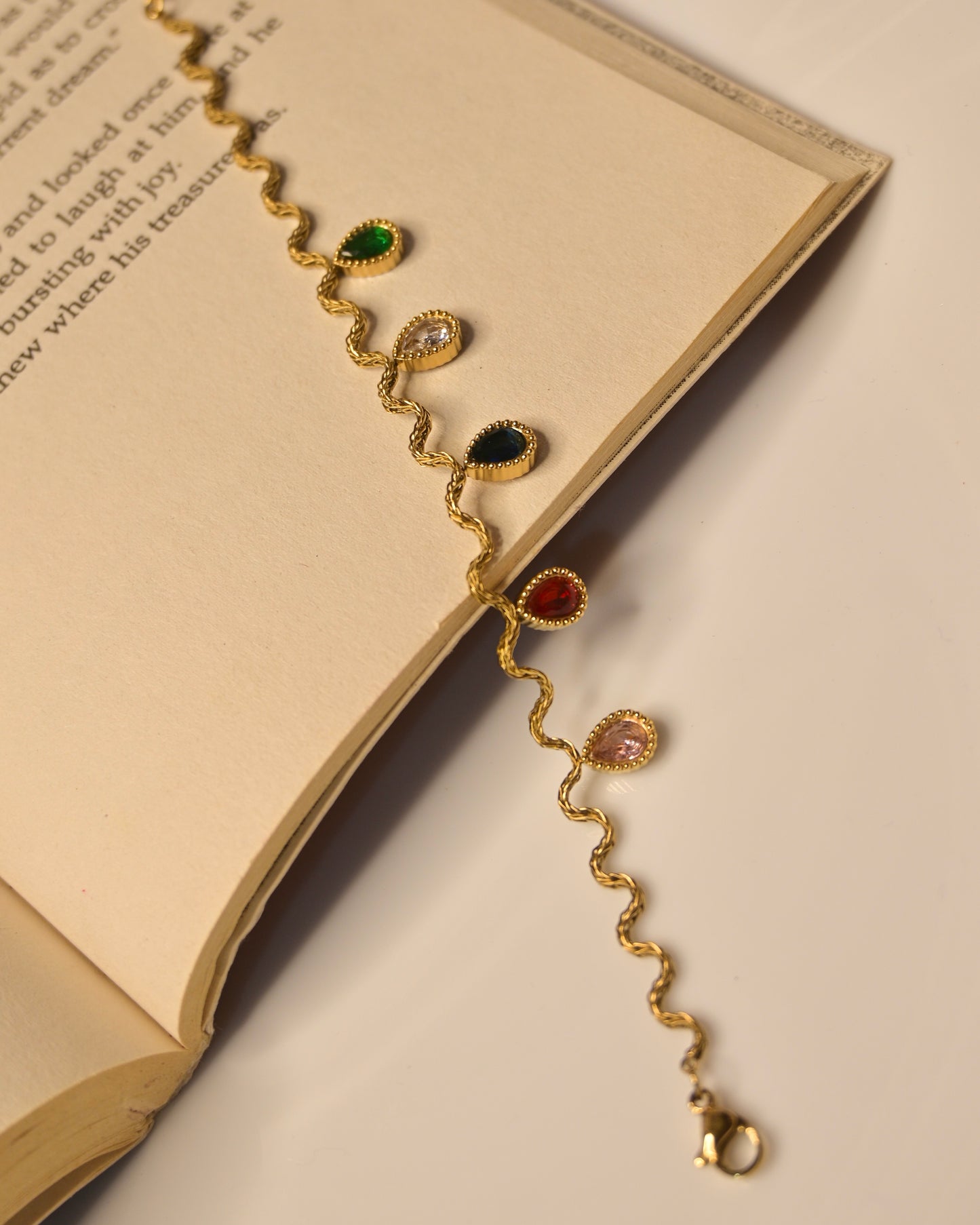 Multi Colour Drop Stone Anti Tarnish Bracelet