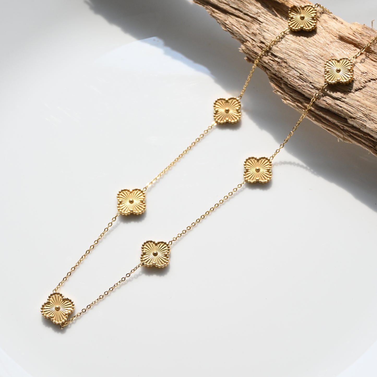 Anti Tarnish Multi Clover Necklace