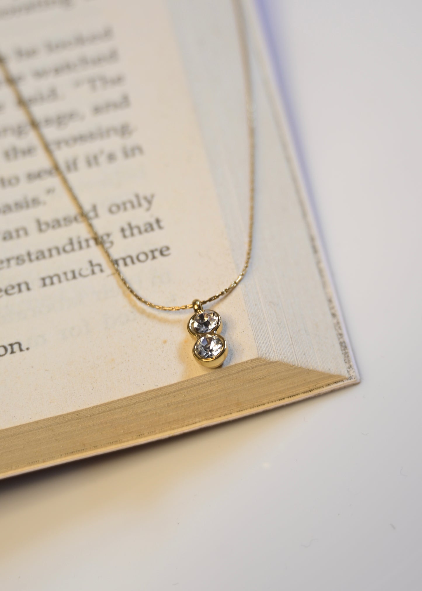 Double Stone Anti Tarnish Necklace