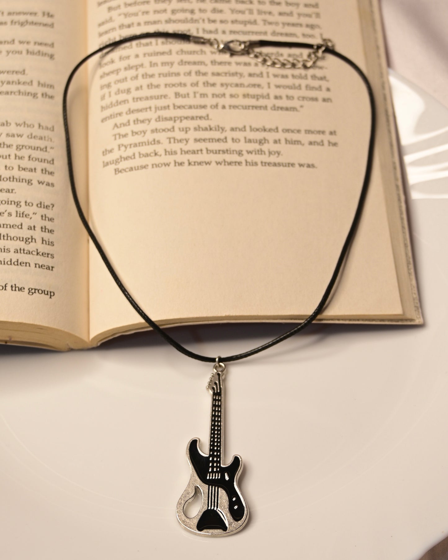 Guitar Leather Cord Necklace