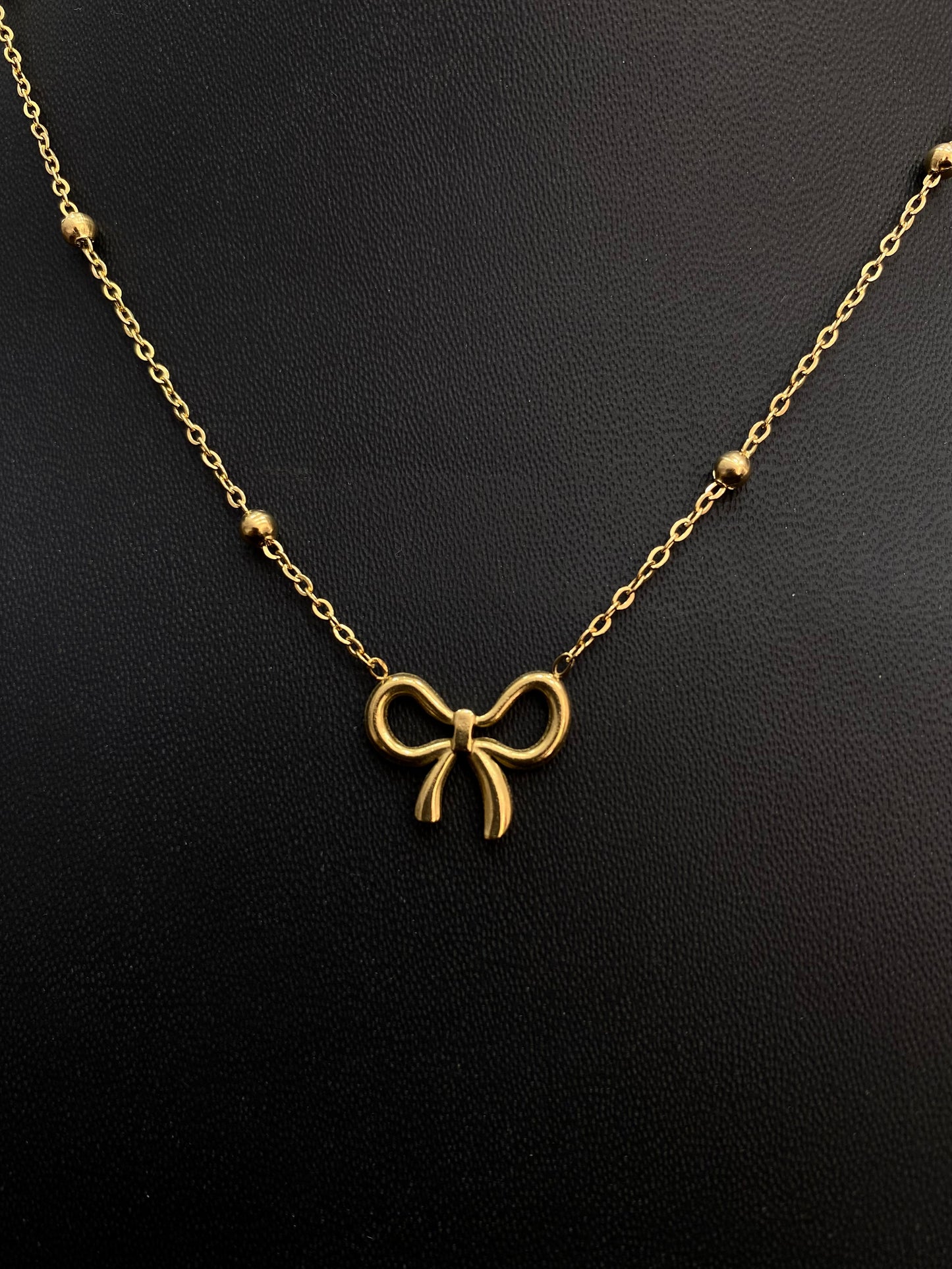 Anti Tarnish Bow Necklace