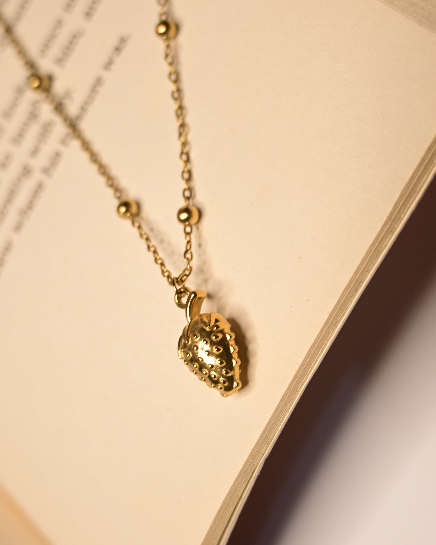 Anti Tarnish Strawberry Necklace