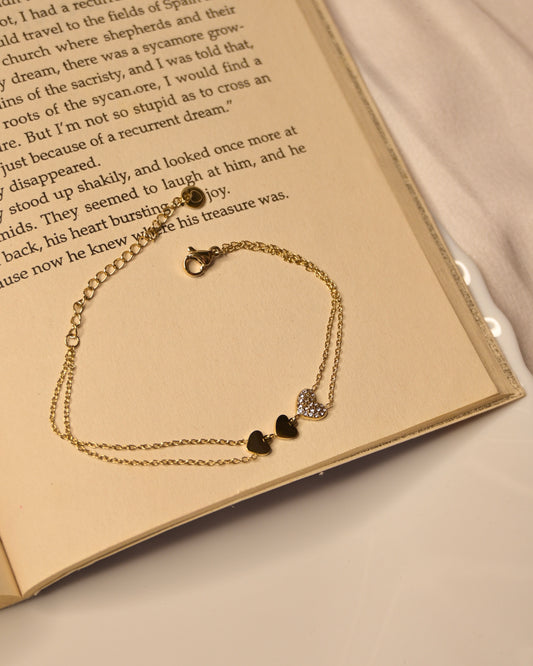 Triple Heart Anti Tarnish Bracelet
