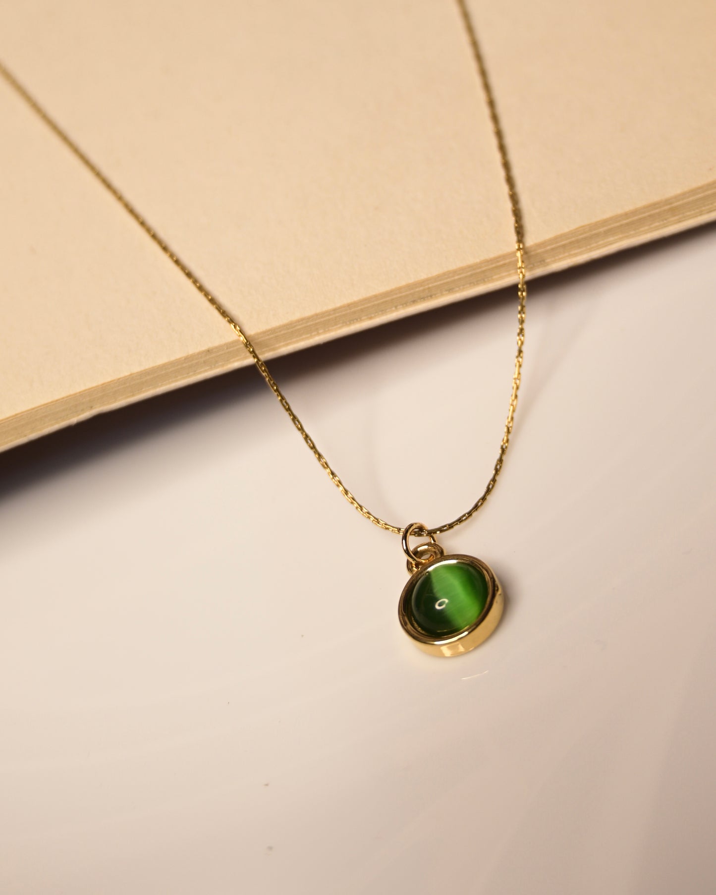 Green Monalisa Stone Anti Tarnish Necklace
