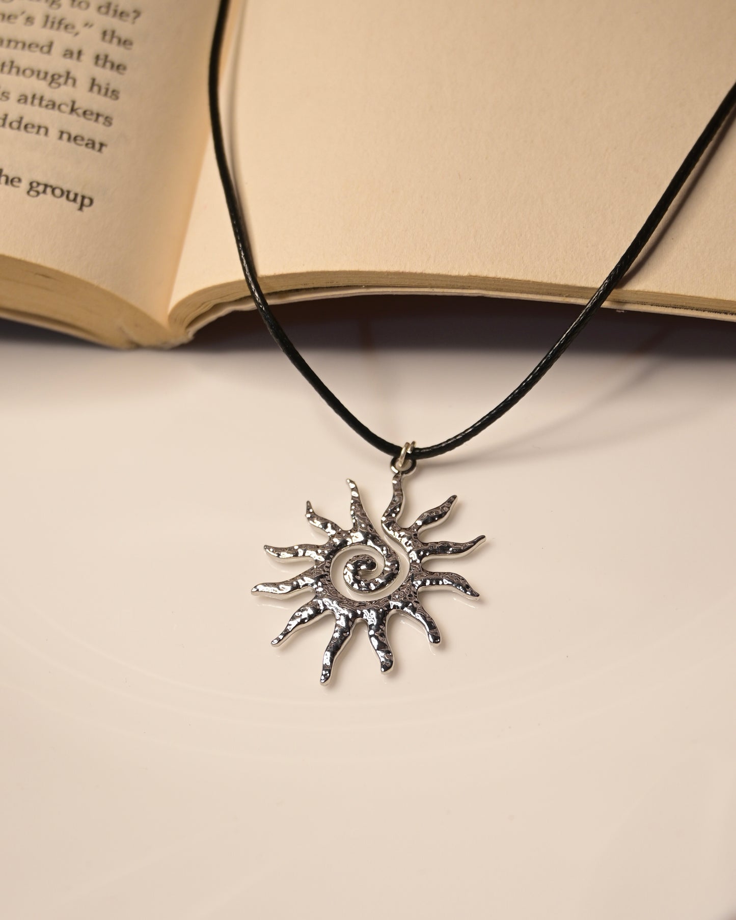 Sun Leather Cord Necklace