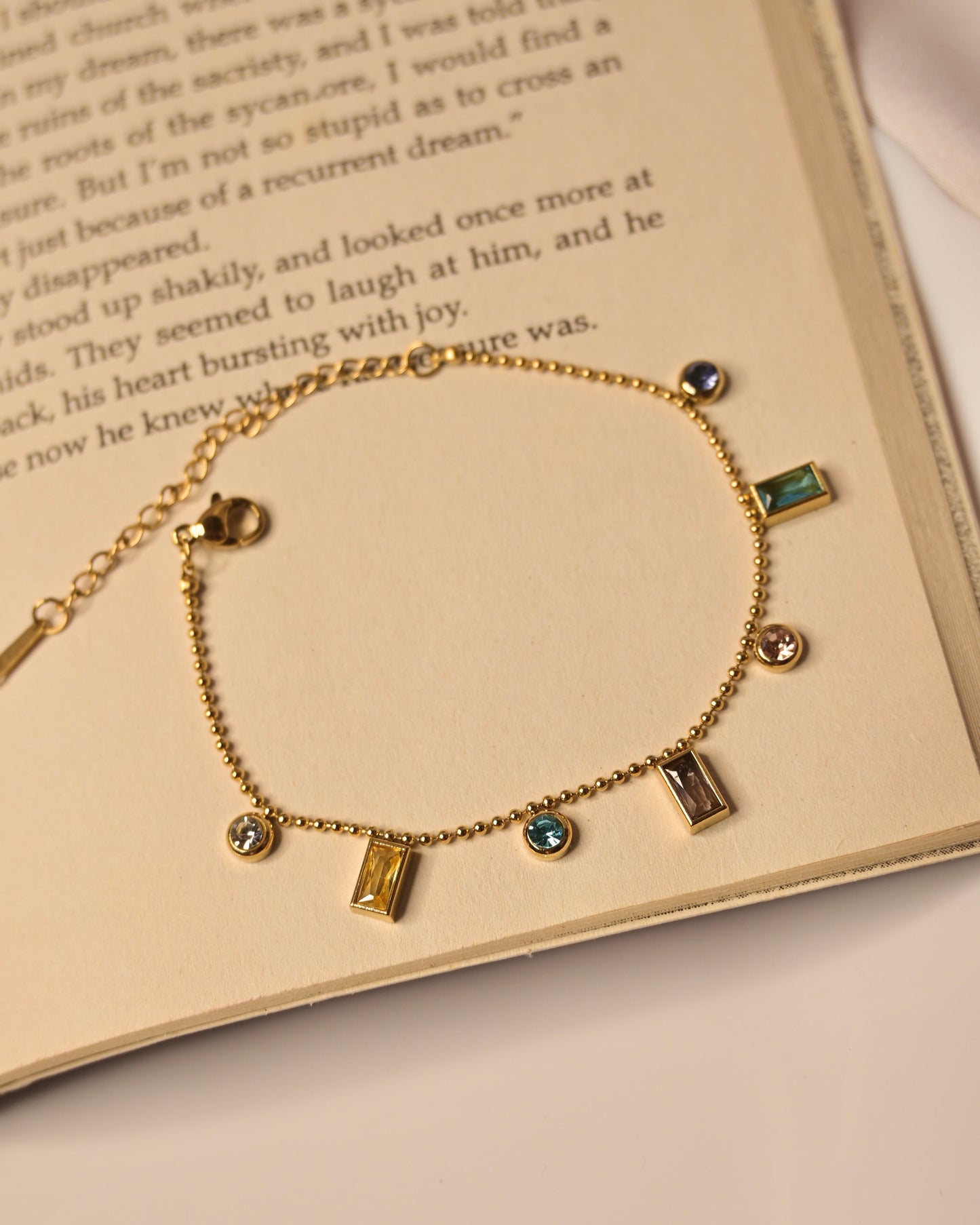 Multi Colour Stone Anti Tarnish Bracelet