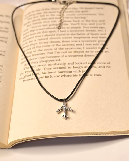 Aeroplane Leather Cord Necklace