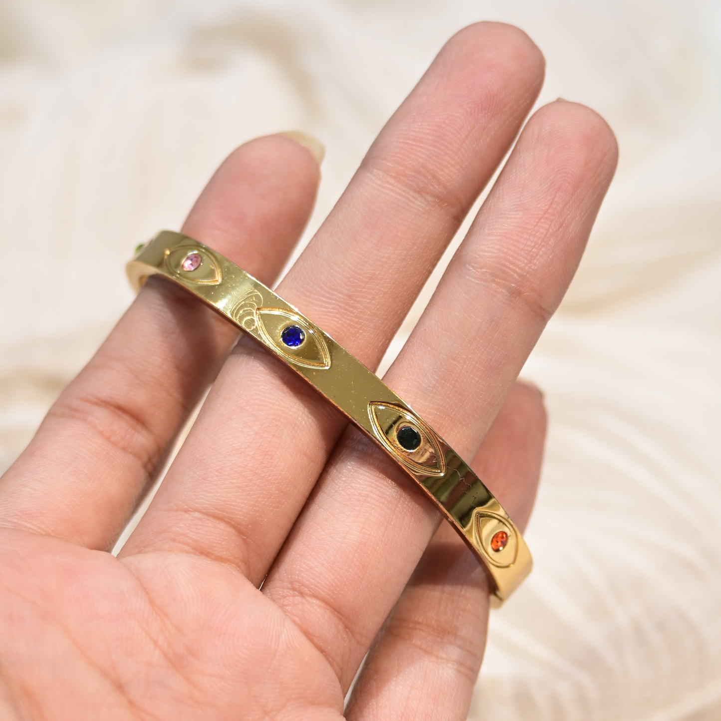Multi Evil Eye Anti Tarnish Kada