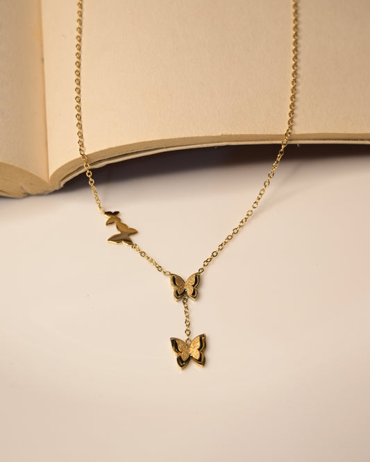Multi Butterfly Anti Tarnish Necklace