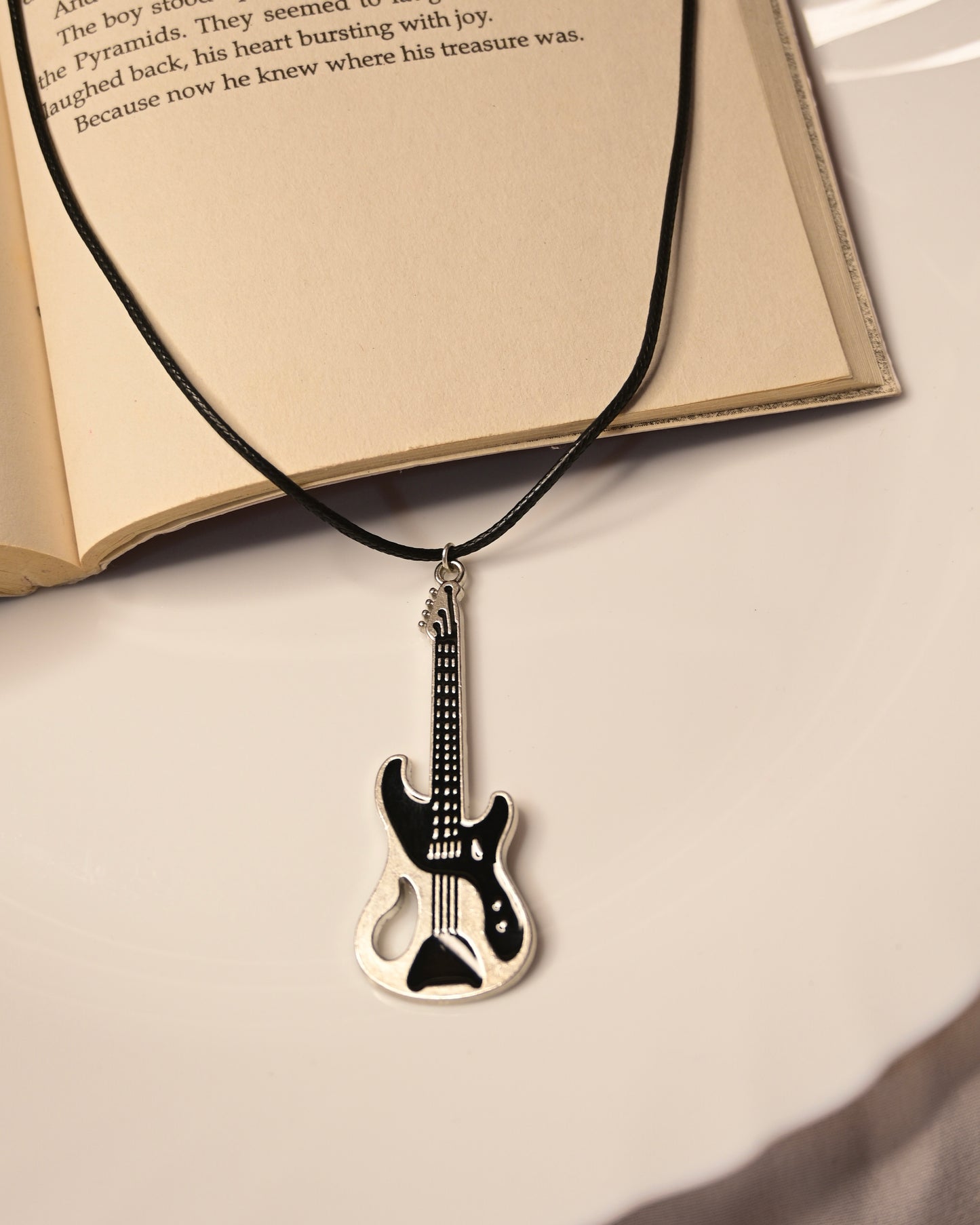 Guitar Leather Cord Necklace