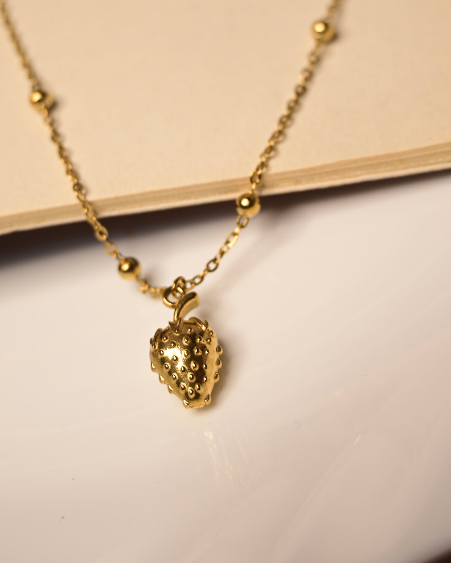 Anti Tarnish Strawberry Necklace