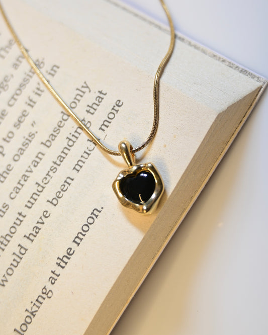 Black Heart Anti Tarnish Necklace