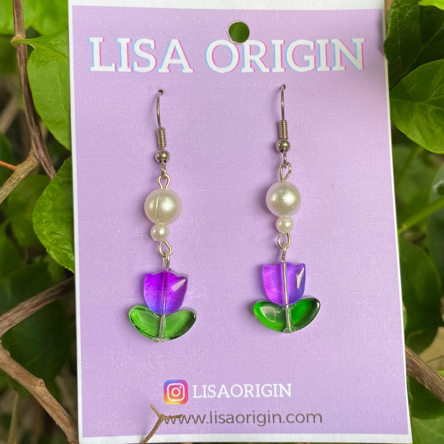 Purple Tulip Earrings