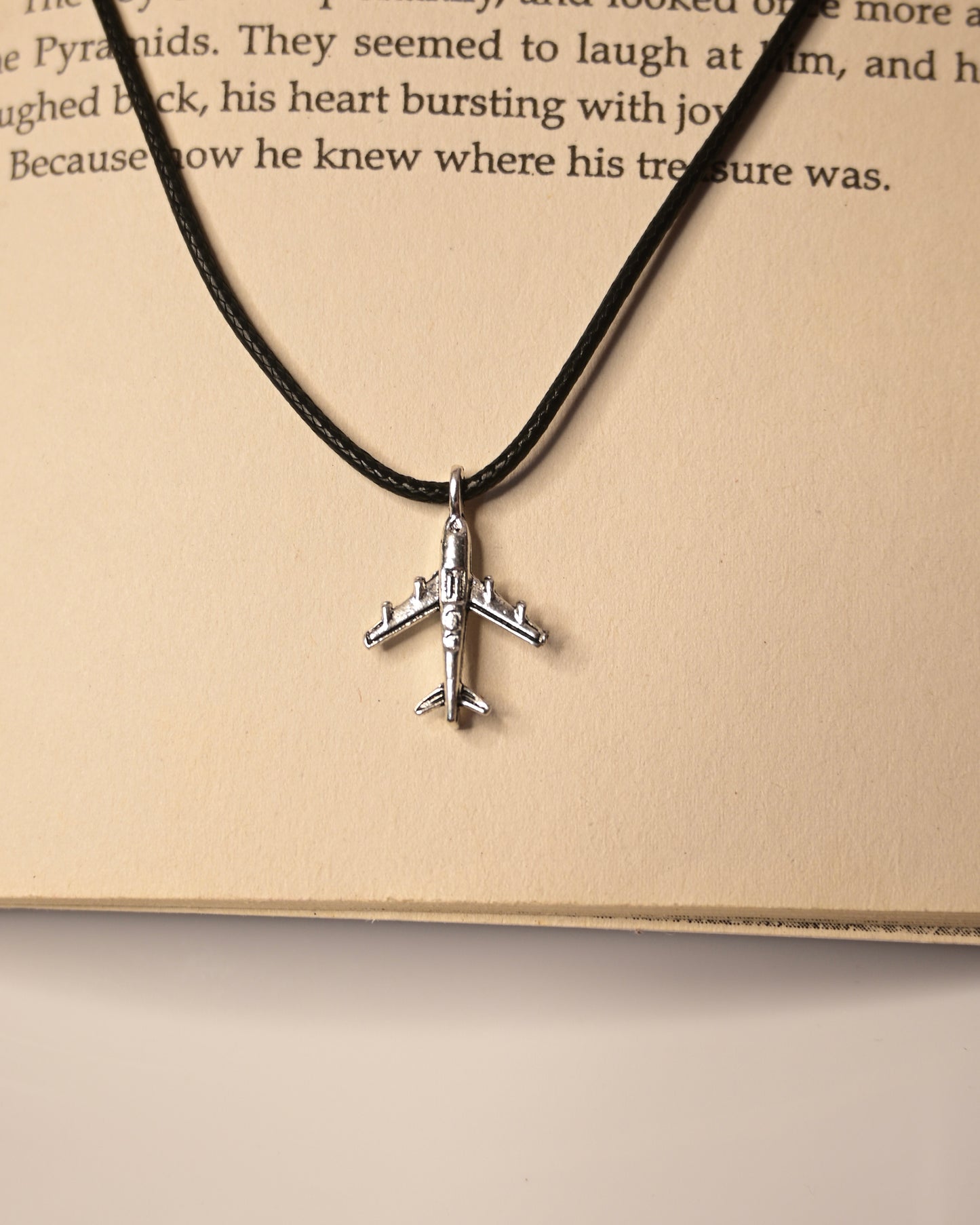Aeroplane Leather Cord Necklace