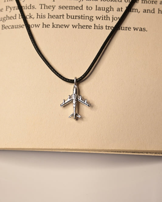 Aeroplane Leather Cord Necklace