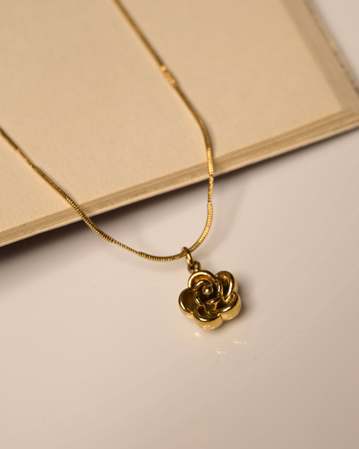 Anti Tarnish Mini Rose Necklace