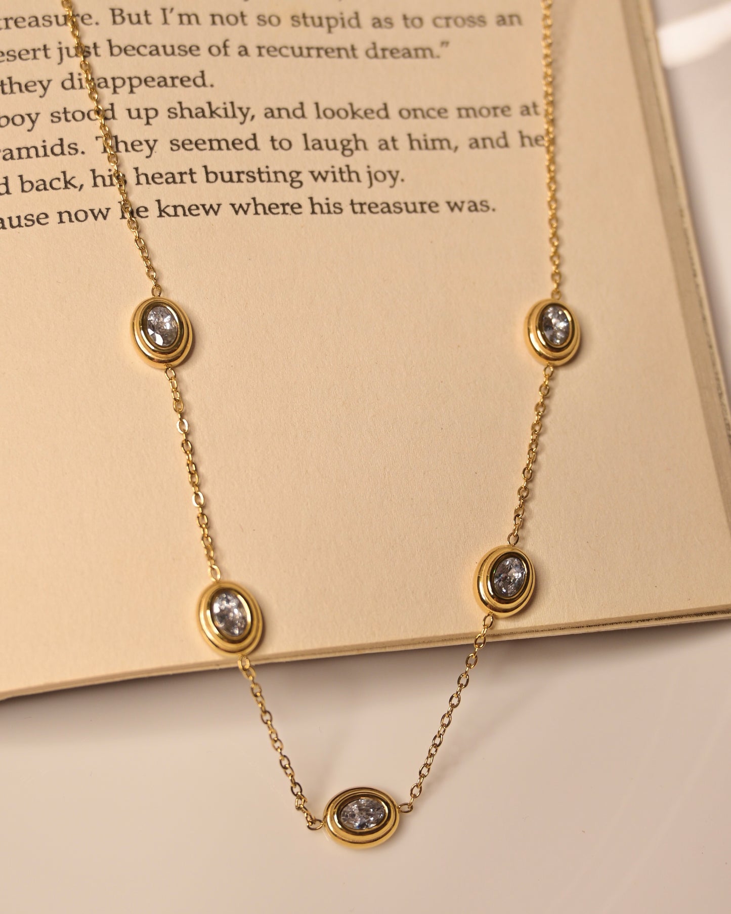 Multi White Stone Anti Tarnish Necklace