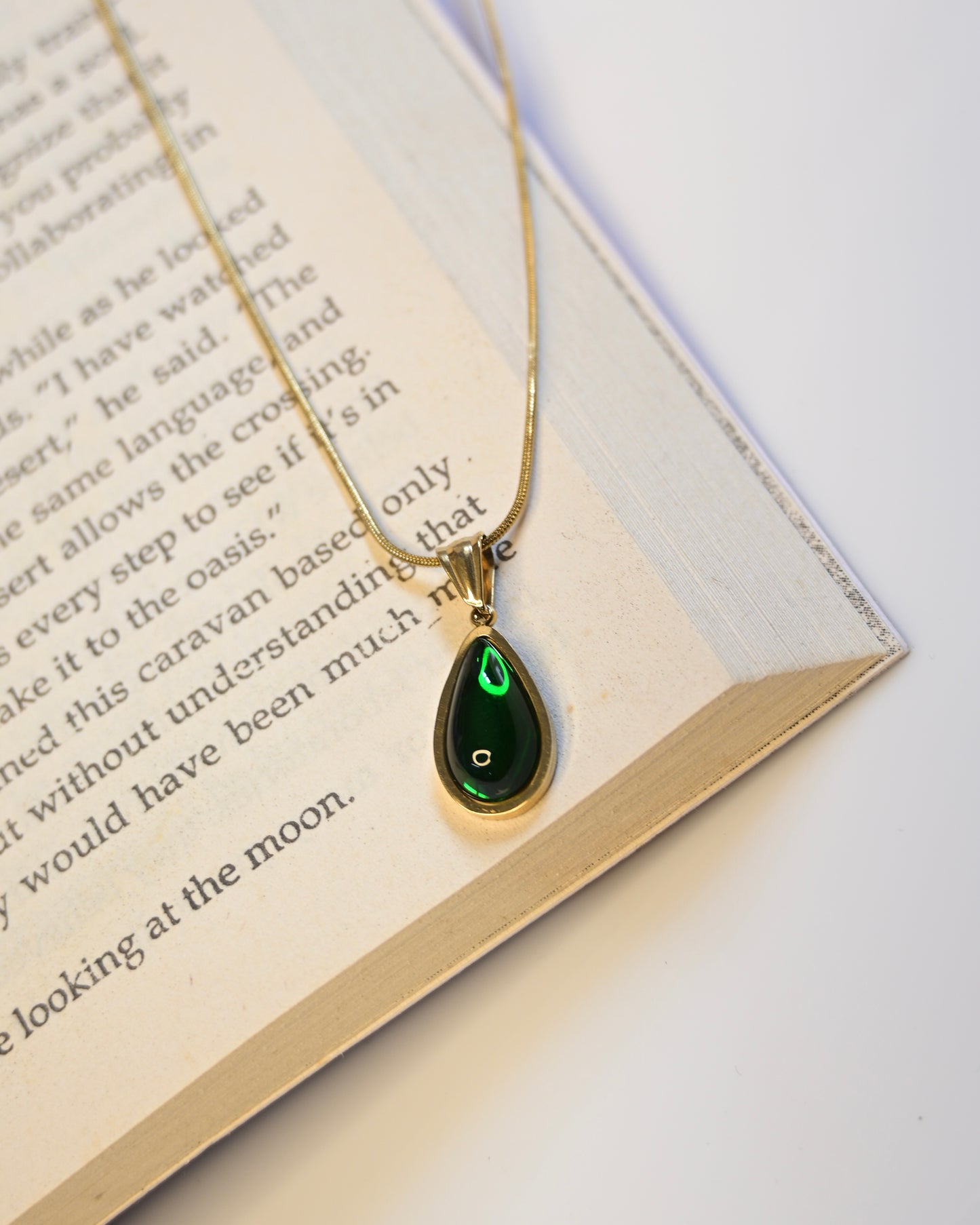 Green Drop Anti Tarnish Necklace
