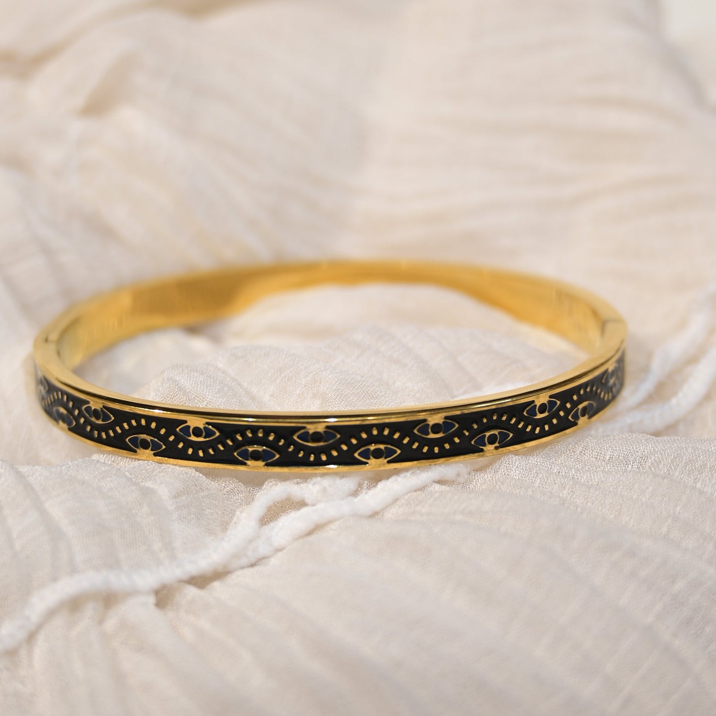 Black Enamel Anti Tarnish Kada