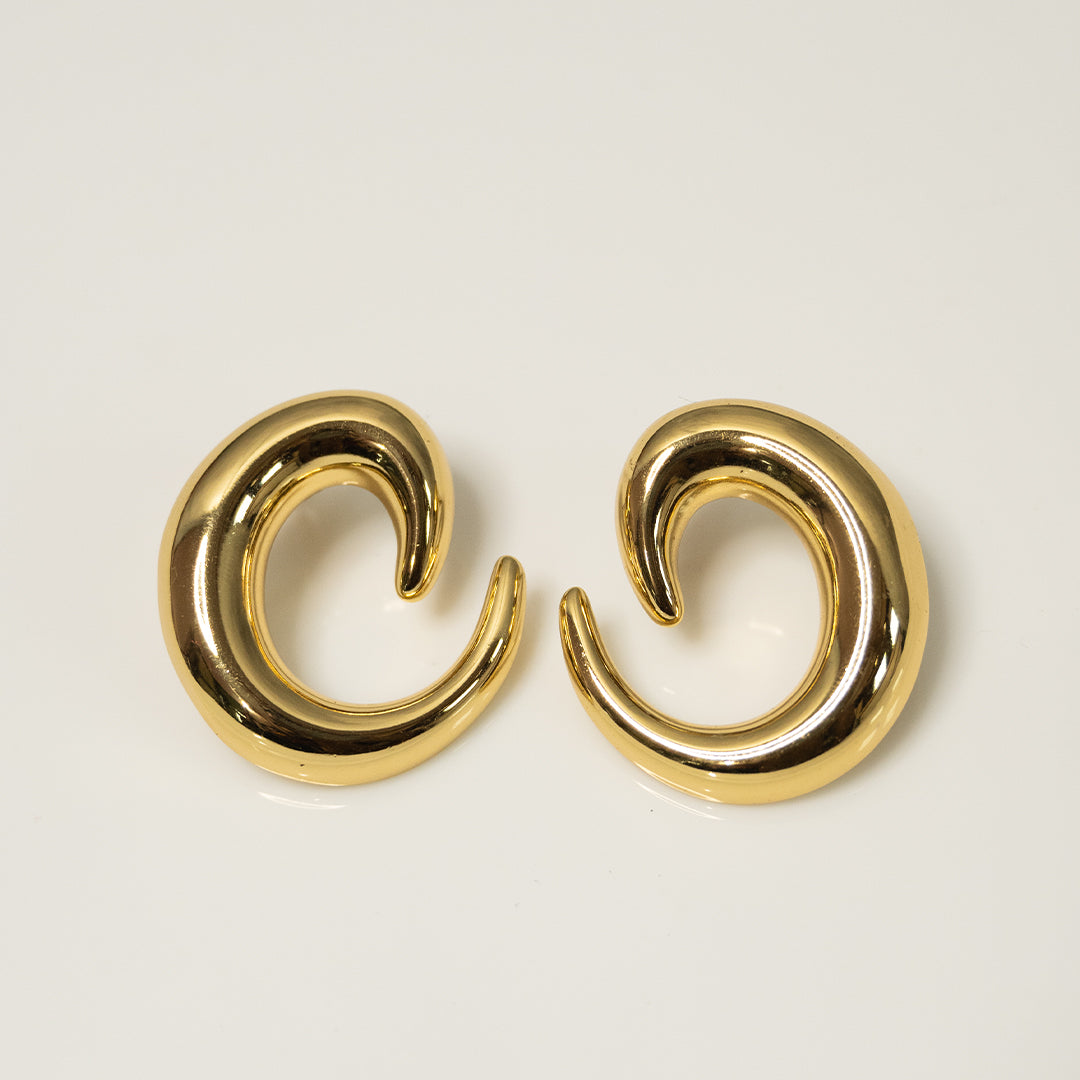 Semi Circular Anti Tarnish Earrings