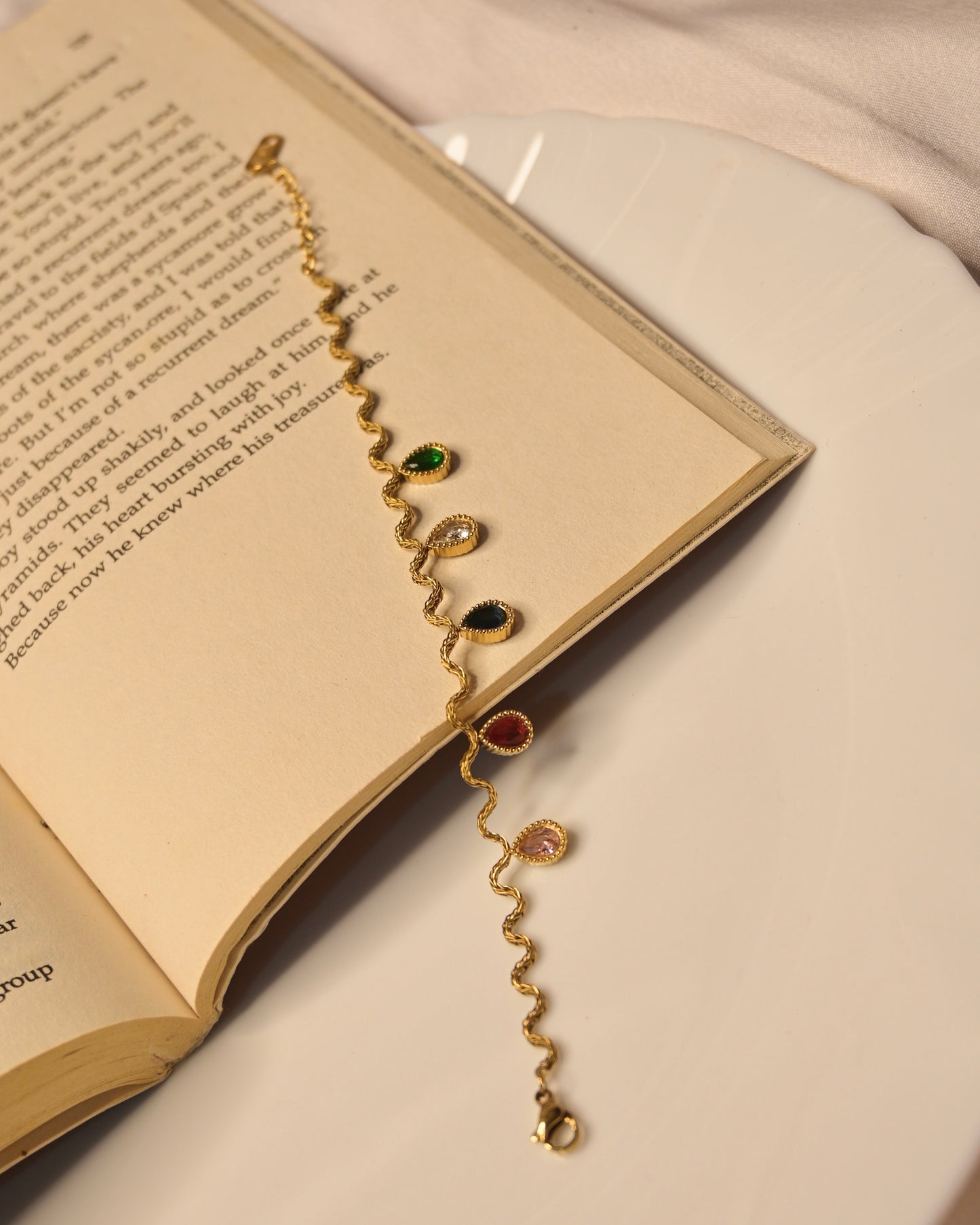 Multi Colour Drop Stone Anti Tarnish Bracelet