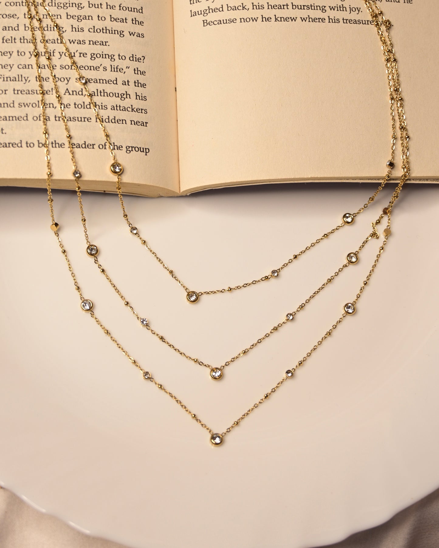 3 Layer Mini Studded Anti Tarnish Necklace