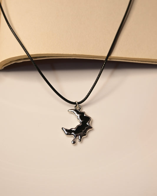 Moon Leather Cord Necklace