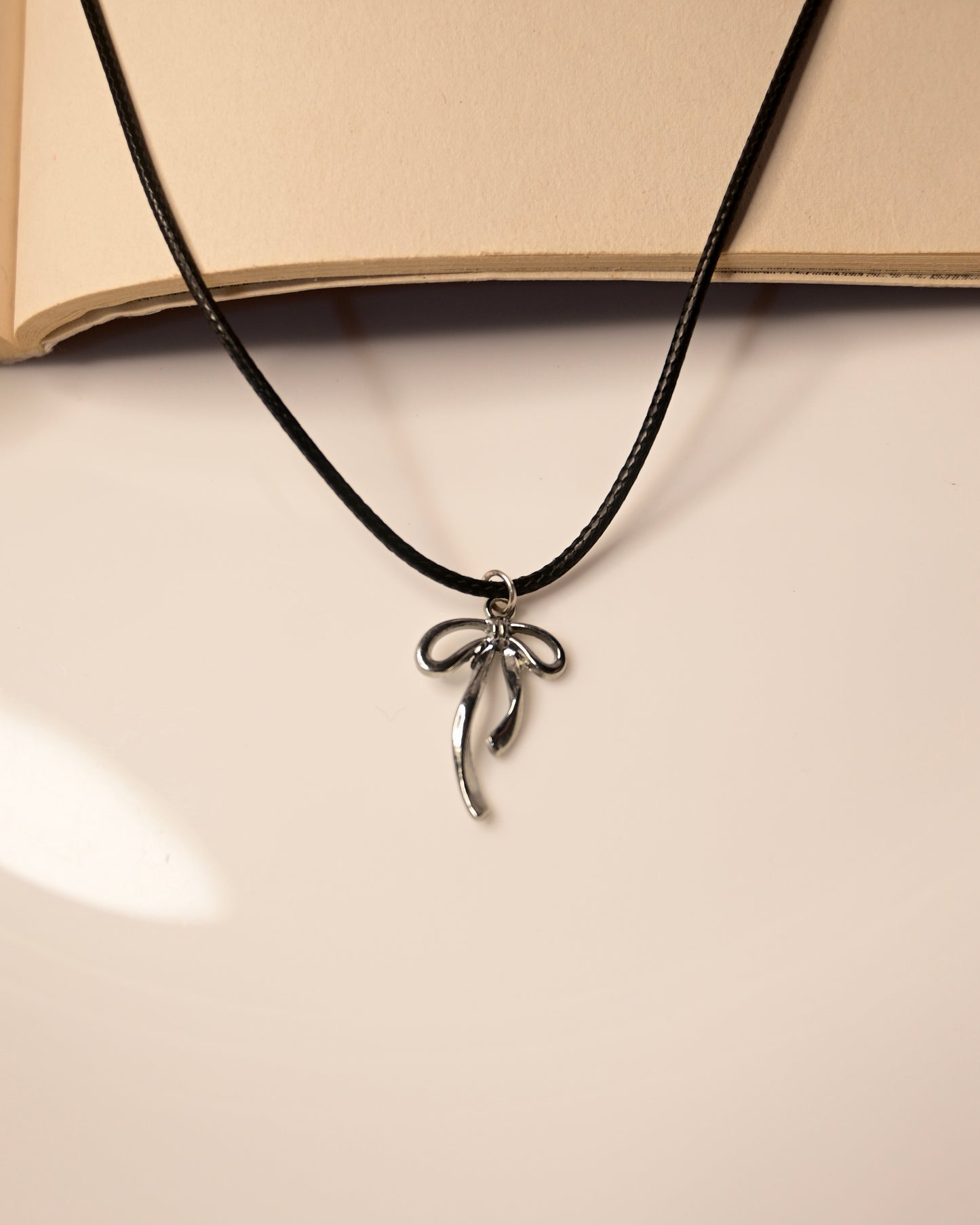 Bow Leather Cord Necklace