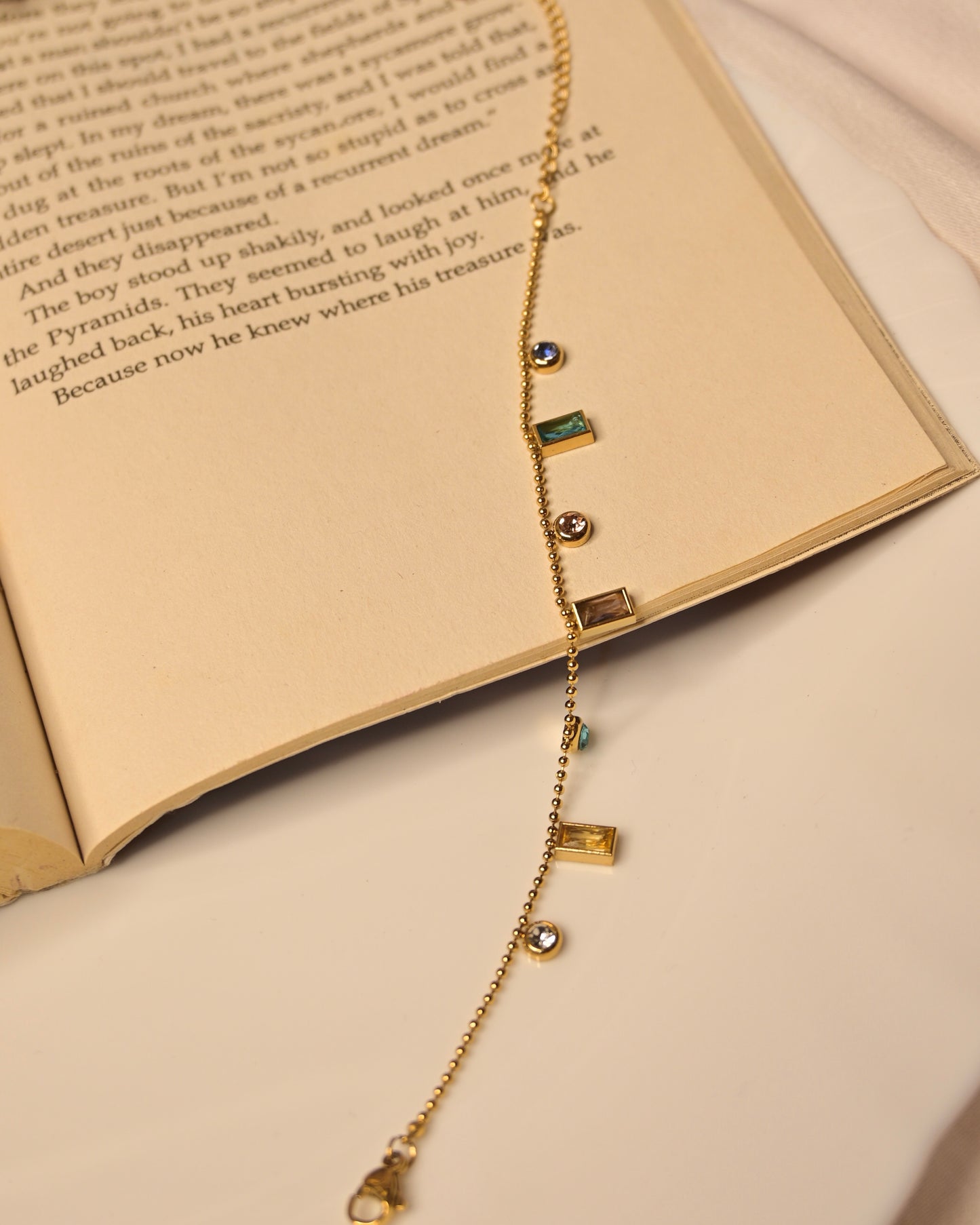 Multi Colour Stone Anti Tarnish Bracelet