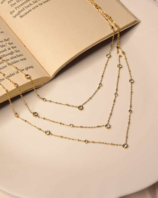 3 Layer Mini Studded Anti Tarnish Necklace