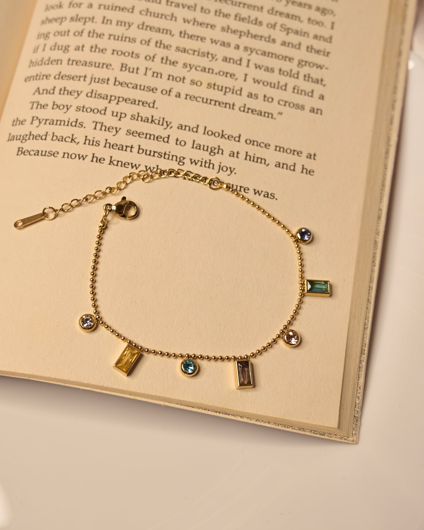 Multi Colour Stone Anti Tarnish Bracelet