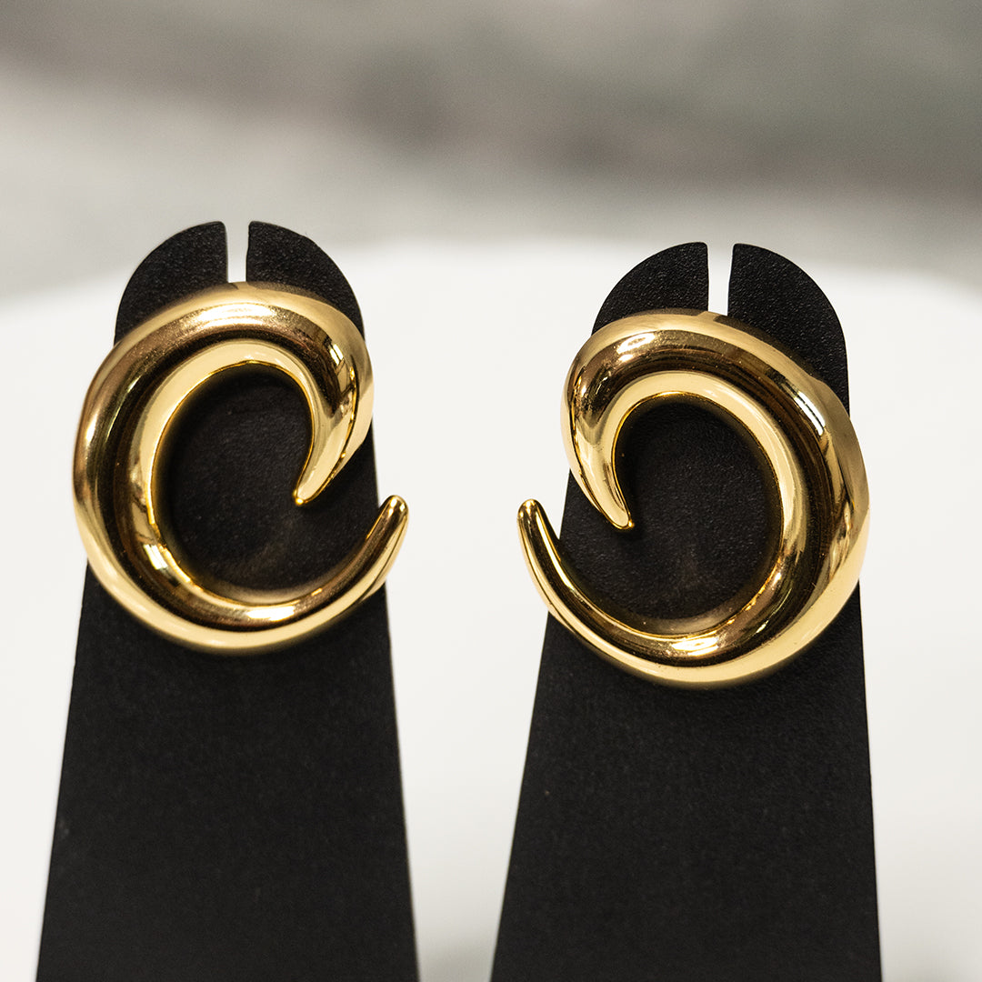 Semi Circular Anti Tarnish Earrings