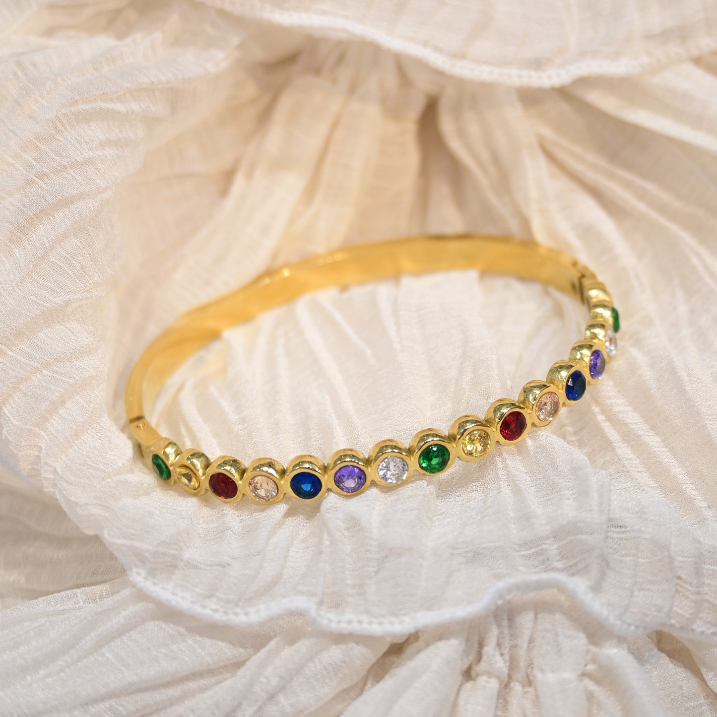 Multi Colour Studded Anti Tarnish Kada