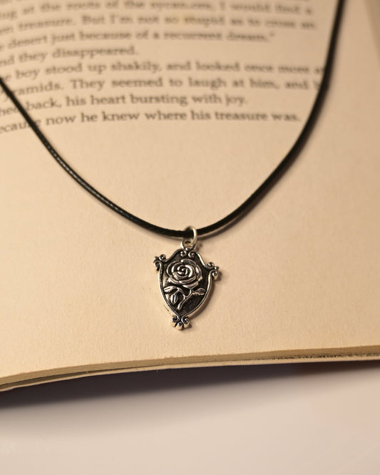 Rose Leather Cord Necklace
