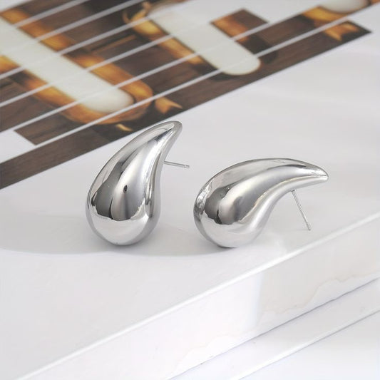 Silver Colour Tear Drop Earrings