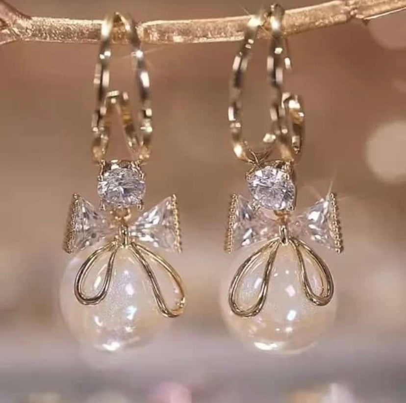 Korean Trendy Pearl Drop Earrings