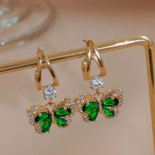 Green Butterfly Earrings