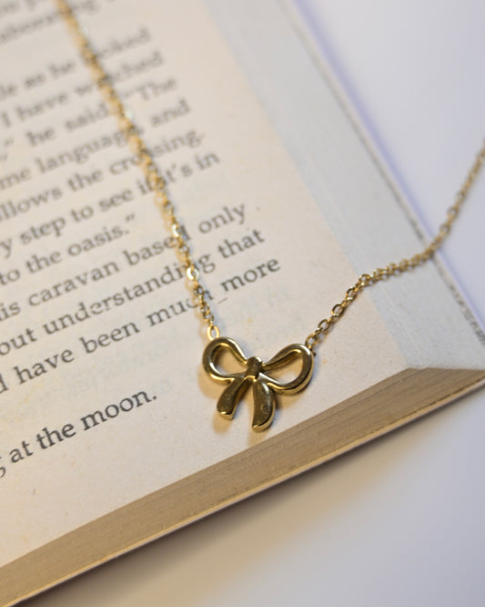 Anti Tarnish Bow Necklace