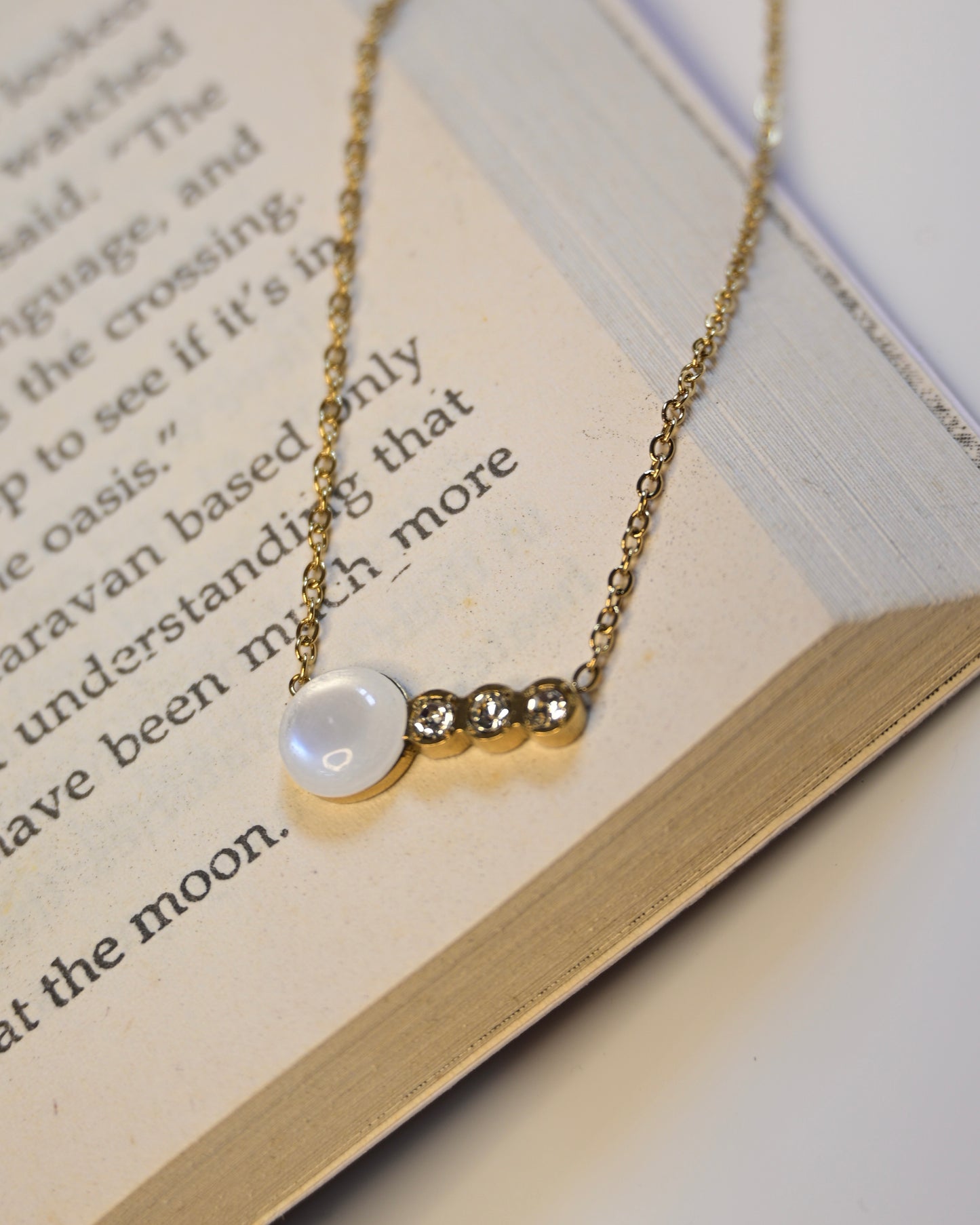MOP and Studded Anti Tarnish Necklace