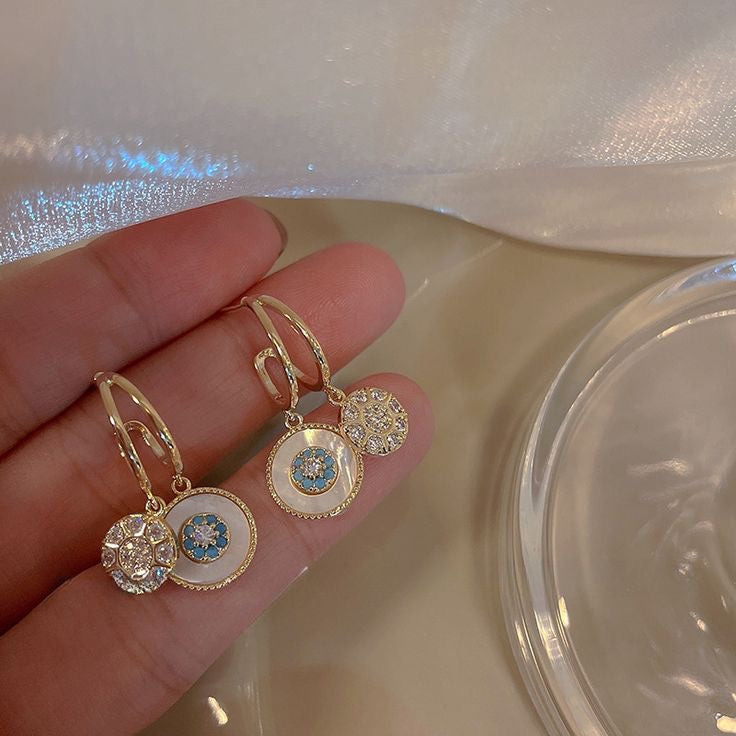 Evil eye Korean earrings