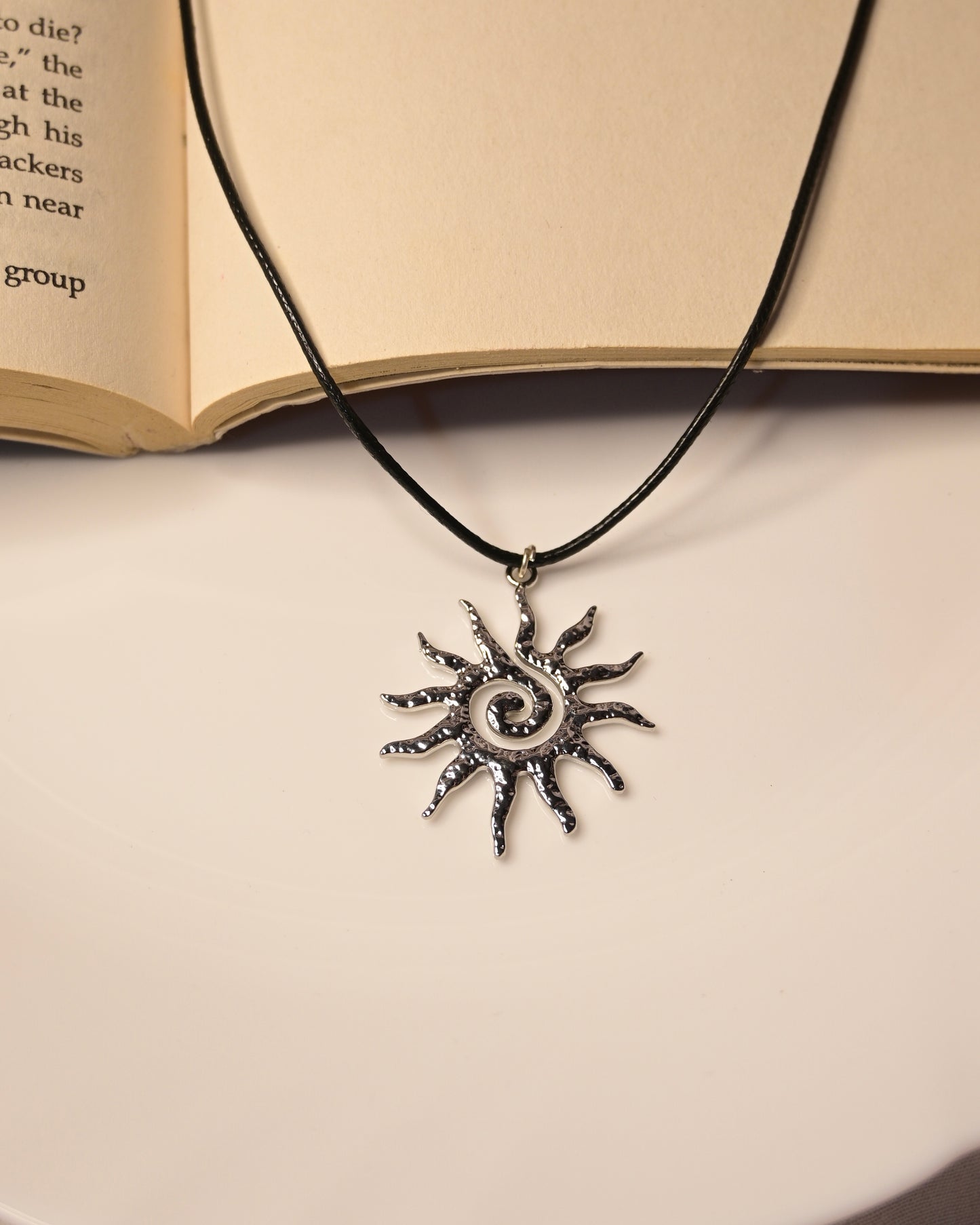 Sun Leather Cord Necklace