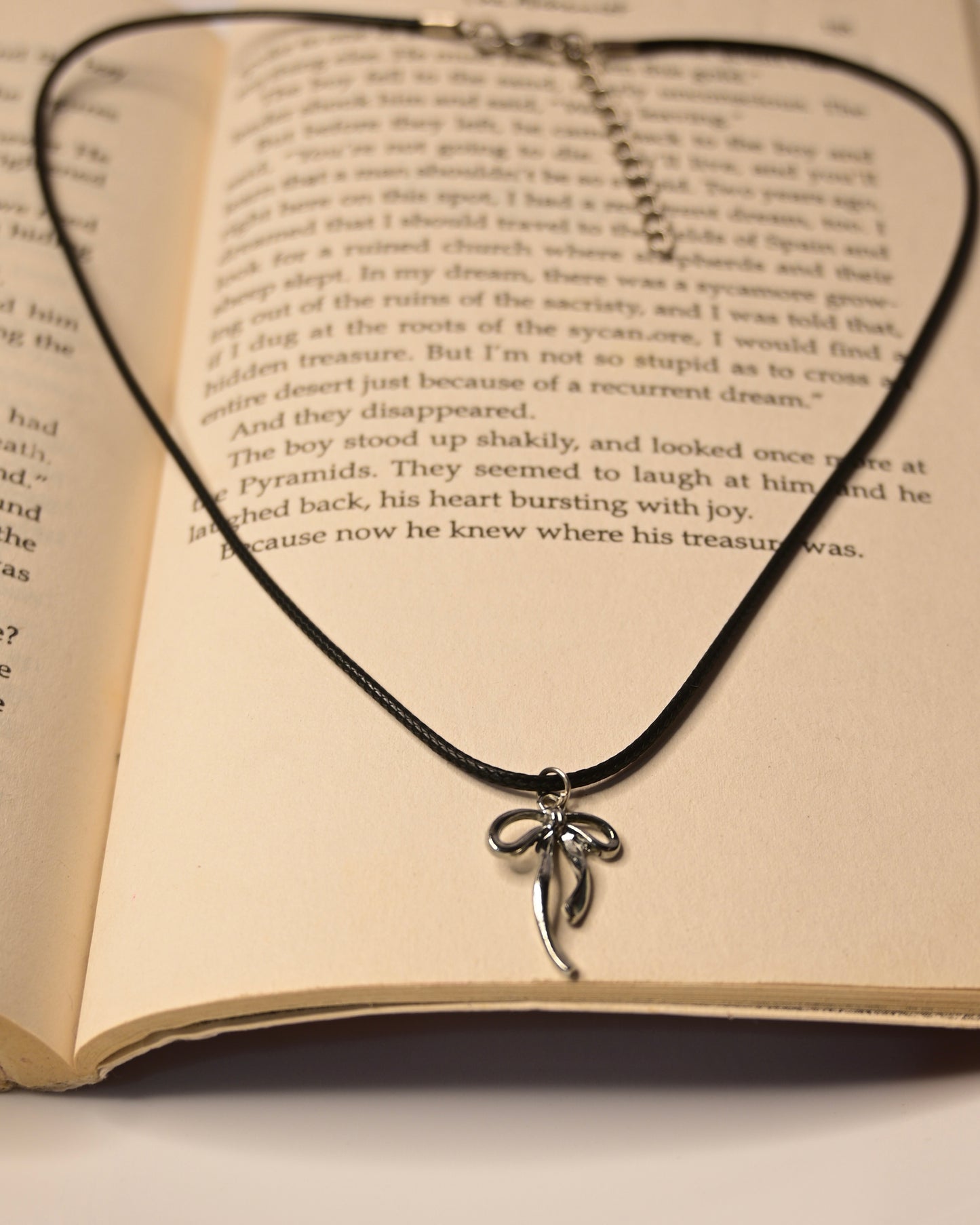 Bow Leather Cord Necklace