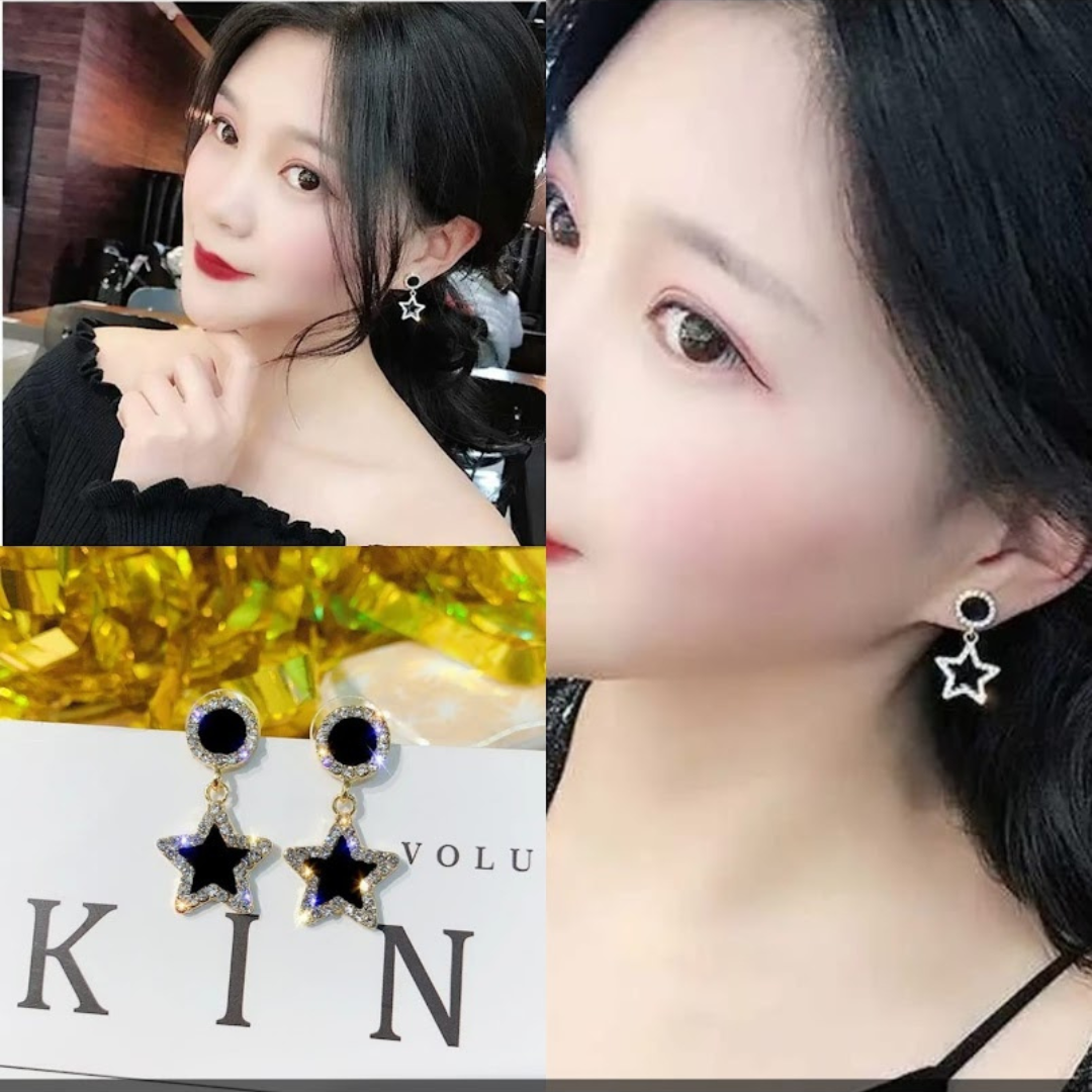 Black Star Earrings