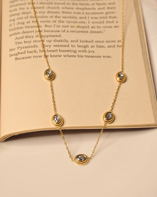 Multi White Stone Anti Tarnish Necklace