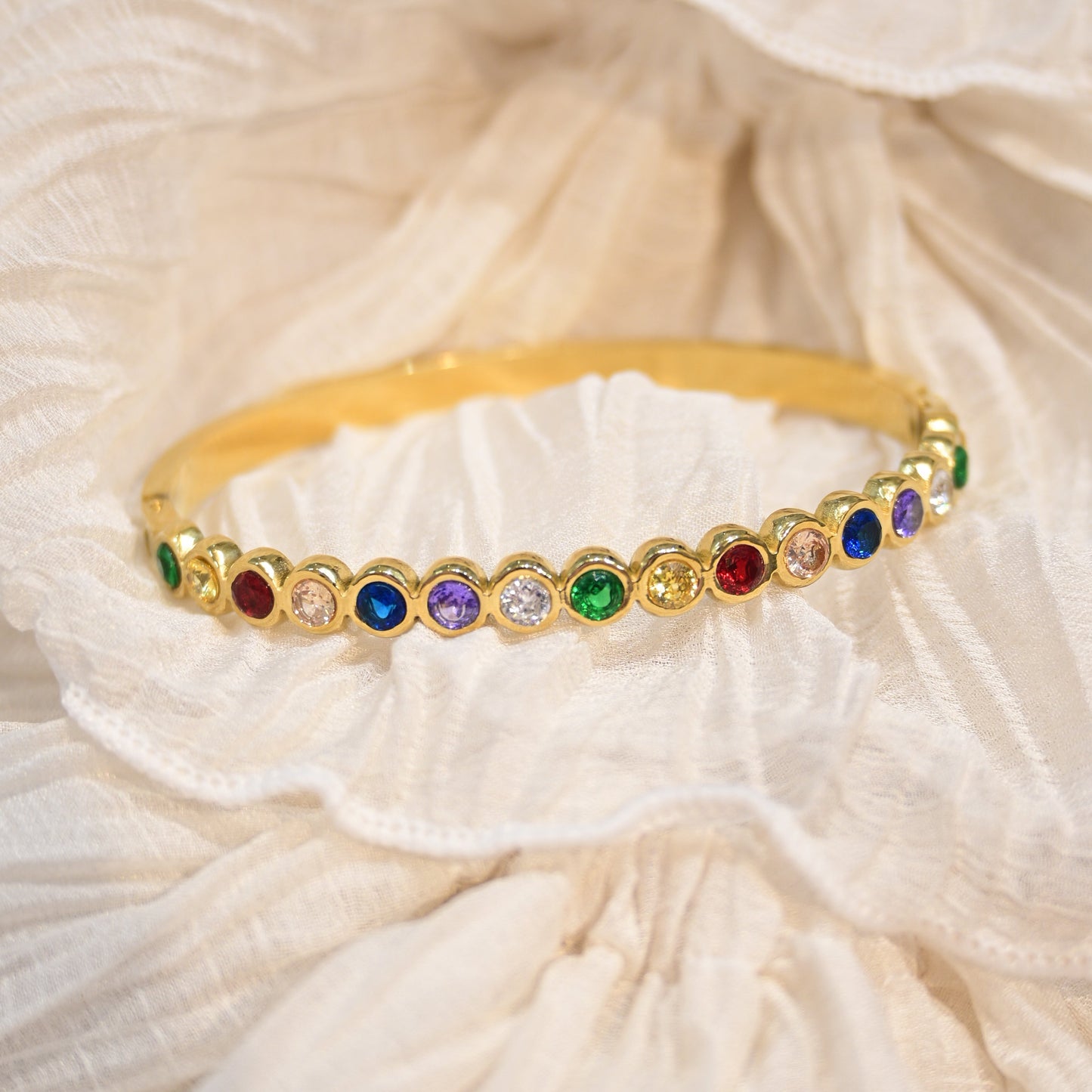 Multi Colour Studded Anti Tarnish Kada